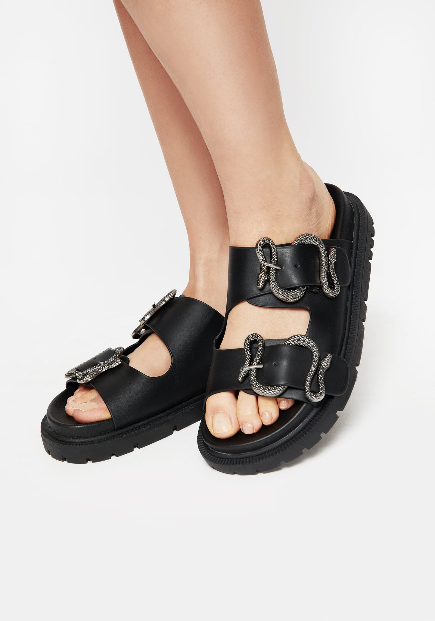 Mamba Snake Buckle Sandals