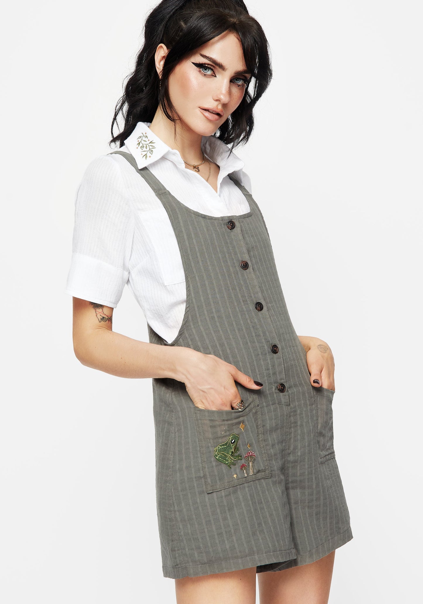 Koax Cotton Embroidered Cami Playsuit