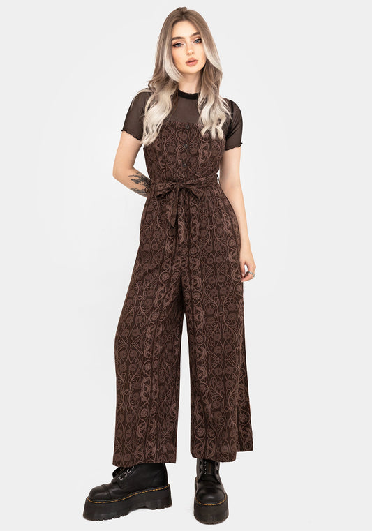 Fianna Wide Leg Jumpsuit - Brown