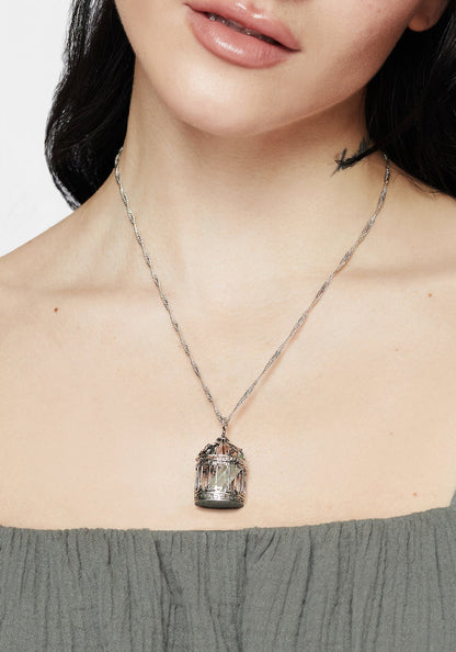 Primavera Bird Cage Pendant Necklace
