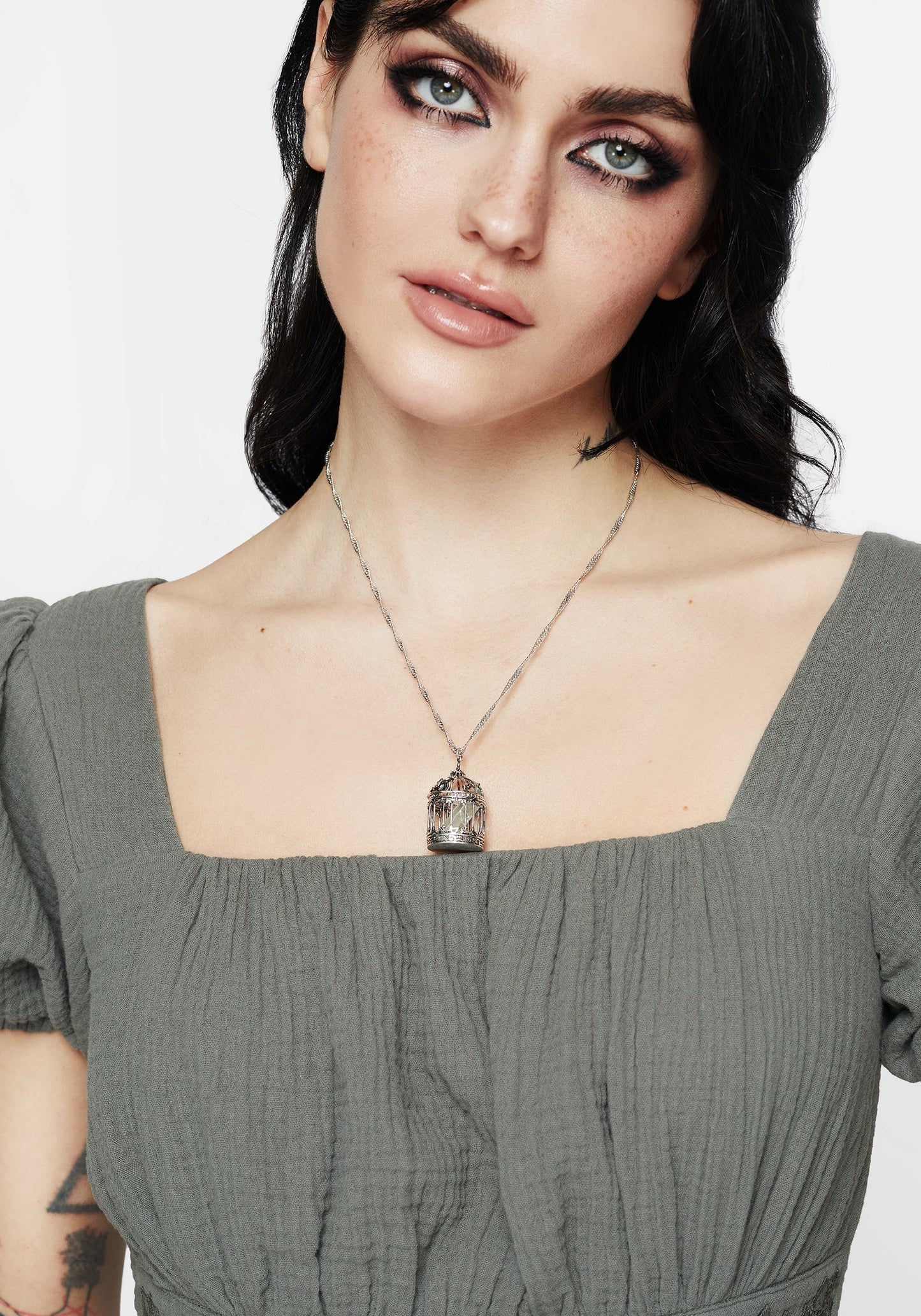Primavera Bird Cage Pendant Necklace