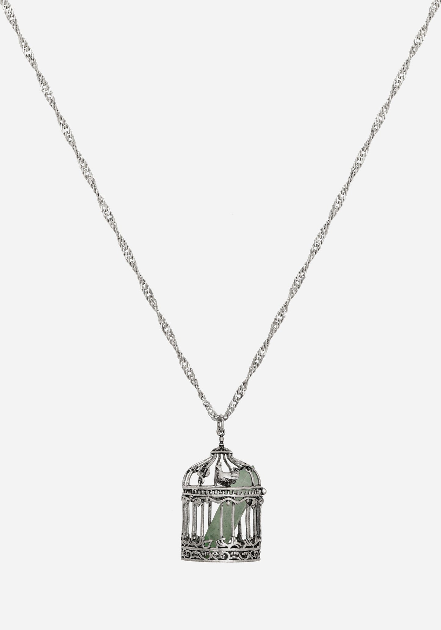 Primavera Bird Cage Pendant Necklace