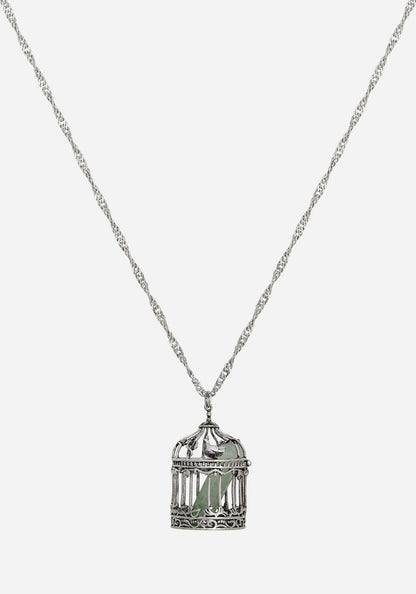 Primavera Bird Cage Pendant Necklace
