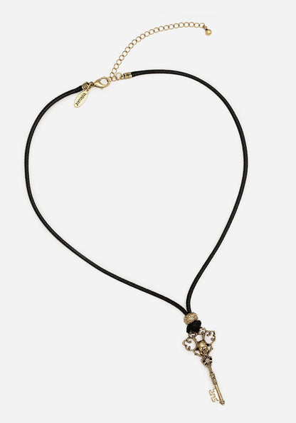 Genesta Skull Key Cord Necklace