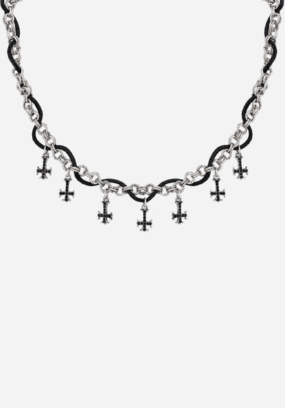 Catkin Cord Weave Cross Choker