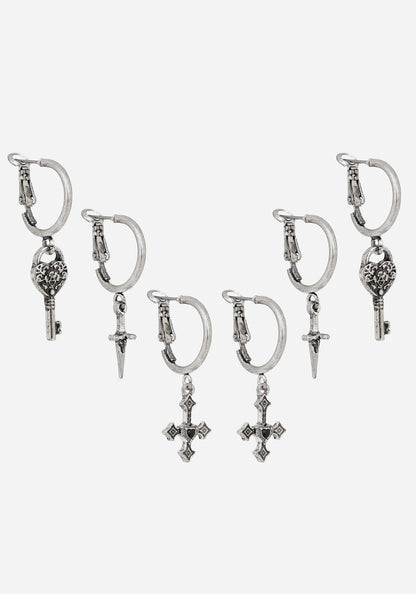 Eilir Twisted Vintage Charm Hoops Set