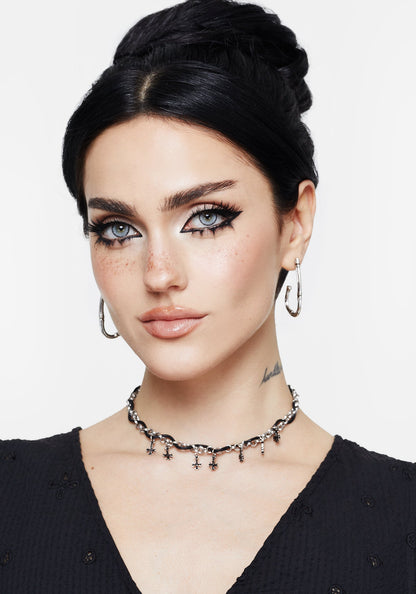 Bones Charm Hoop Earrings