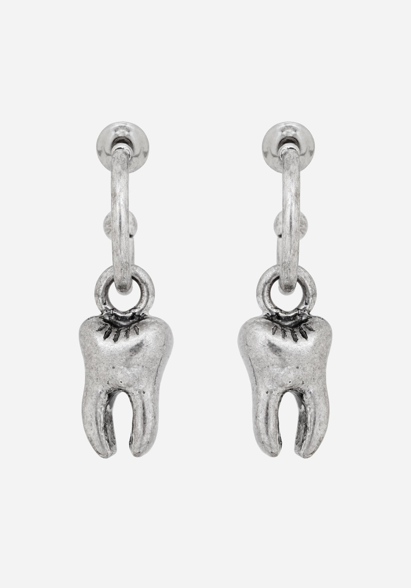 Tooth Charm Hoop Earrings