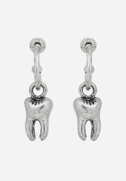 Tooth Charm Hoop Earrings