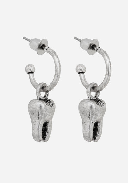 Tooth Charm Hoop Earrings