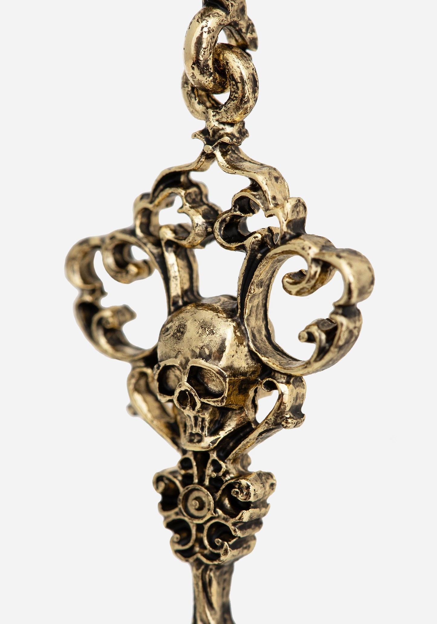 Genesta Skull Key Earrings