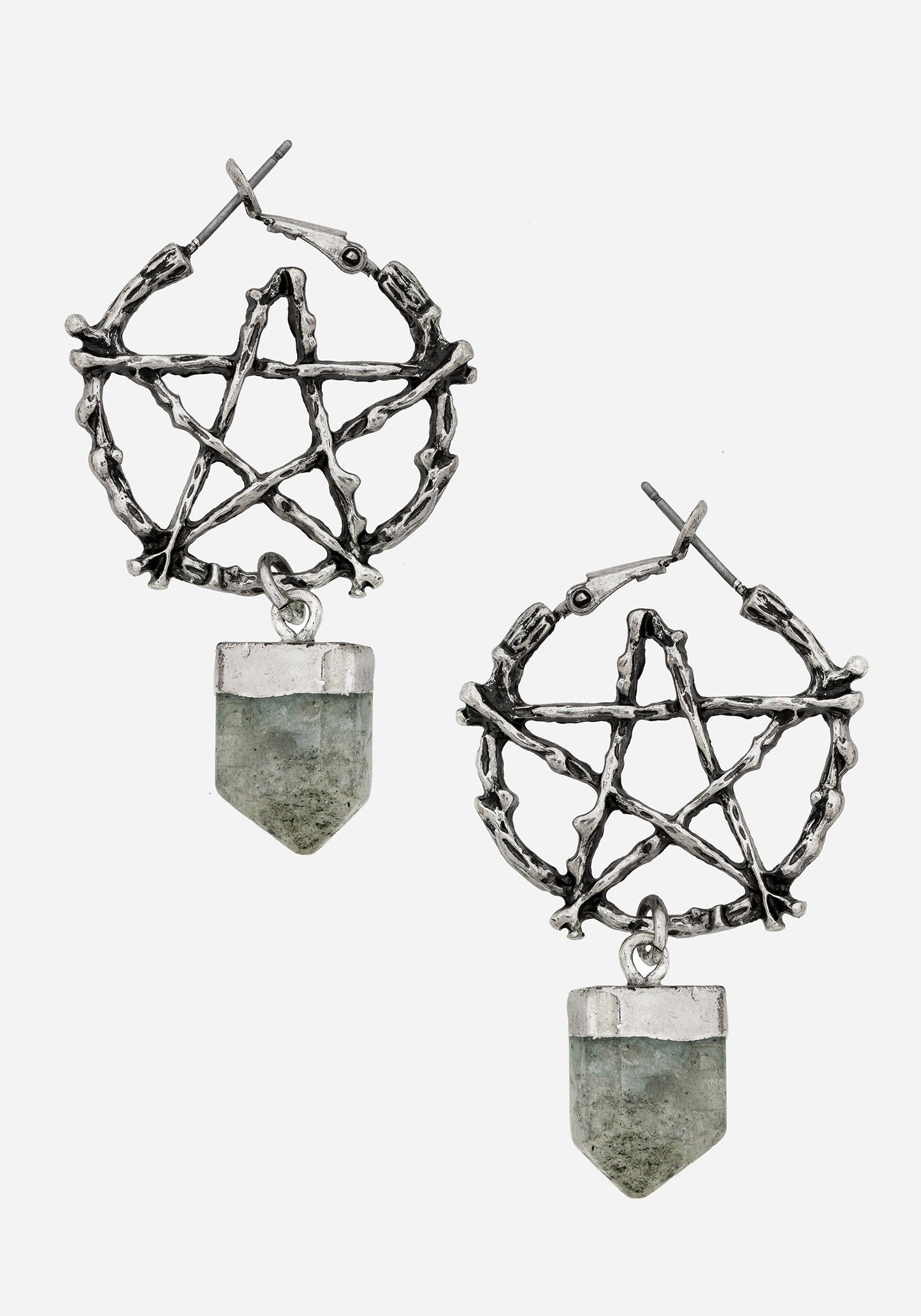 Lauma Pentagram Labradorite Hoop Earrings