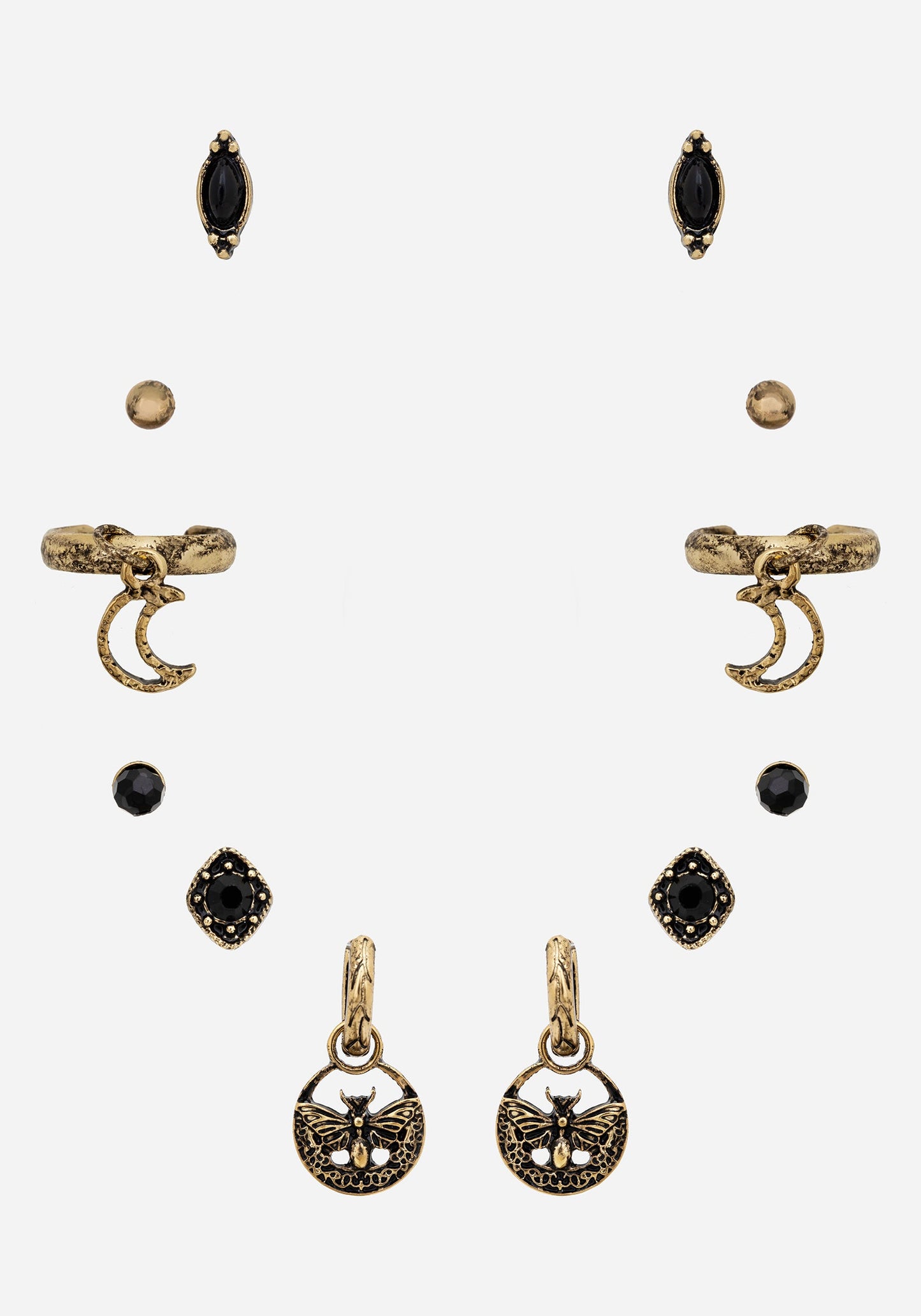 Ciela Moon Moth Earring Set