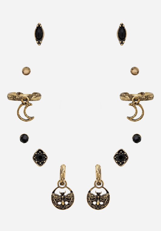 Ciela Moon Moth Earring Set