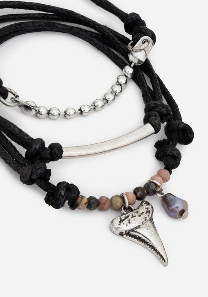 Shark Tooth Rope Bracelet Set
