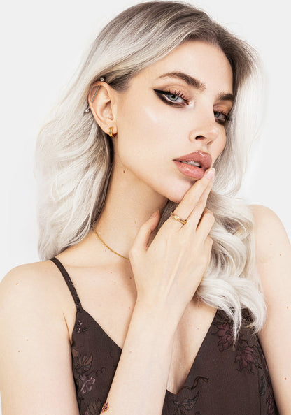 Hermia Foxglove Hoop Earrings