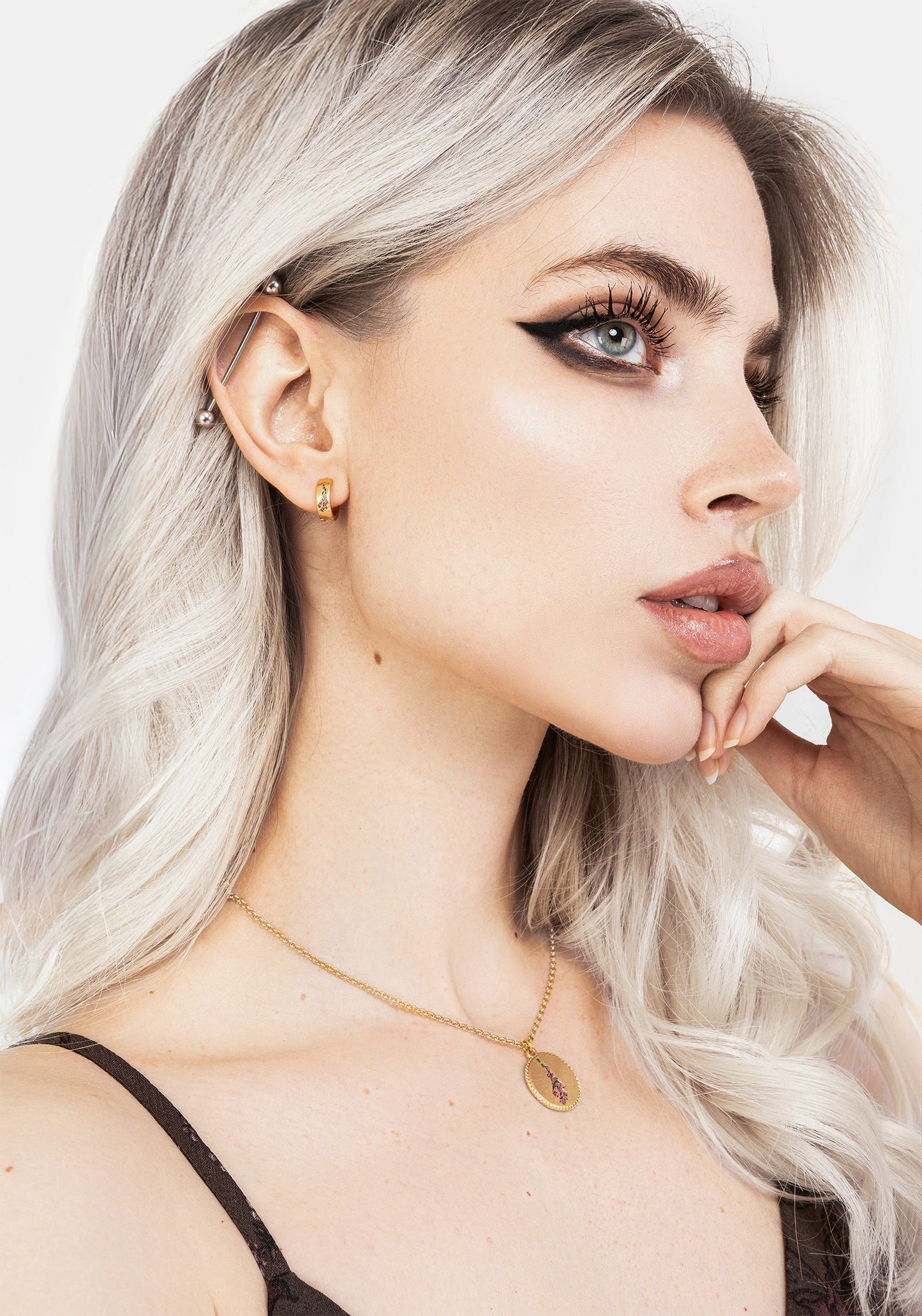 Hermia Foxglove Hoop Earrings