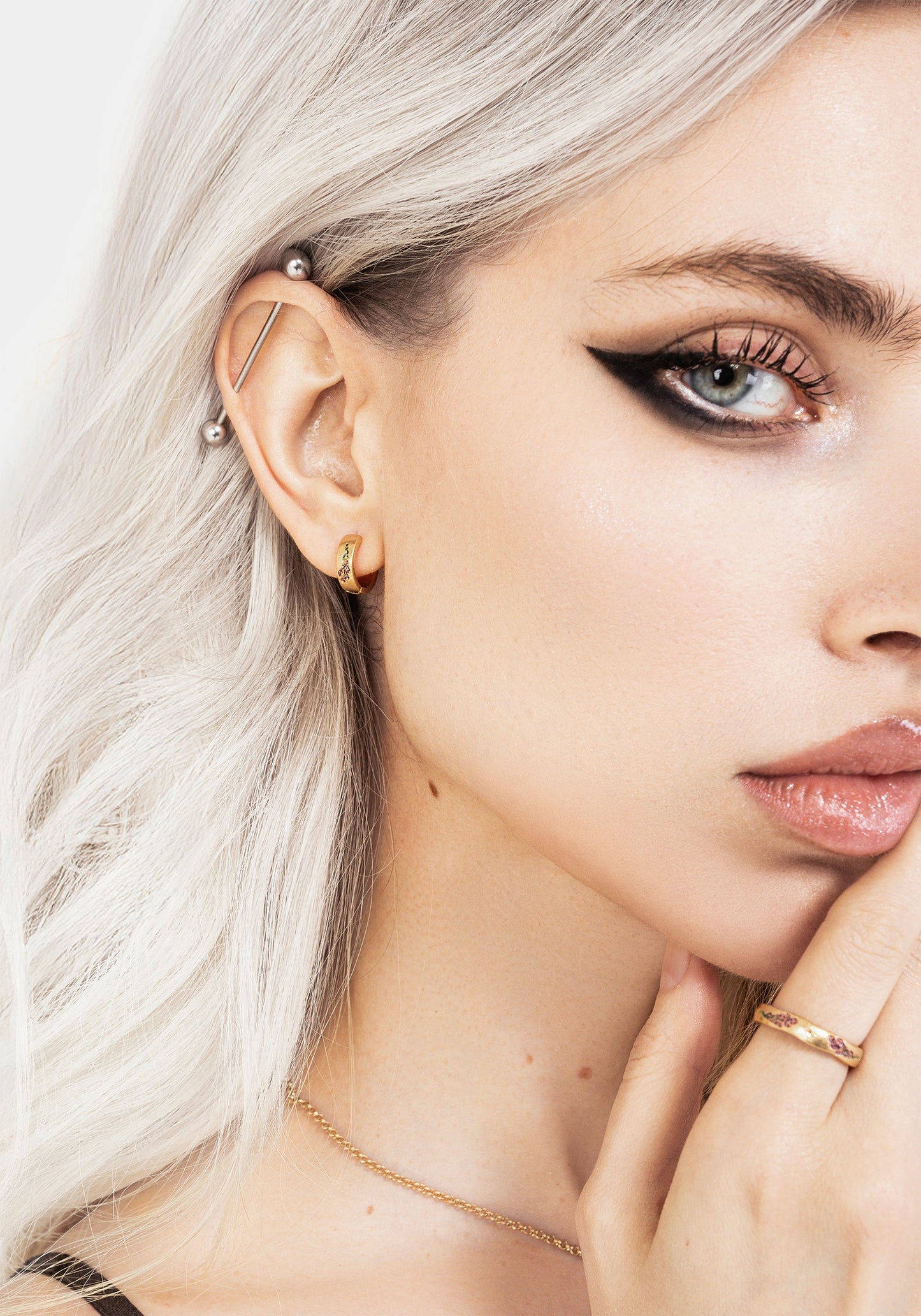 Hermia Foxglove Hoop Earrings