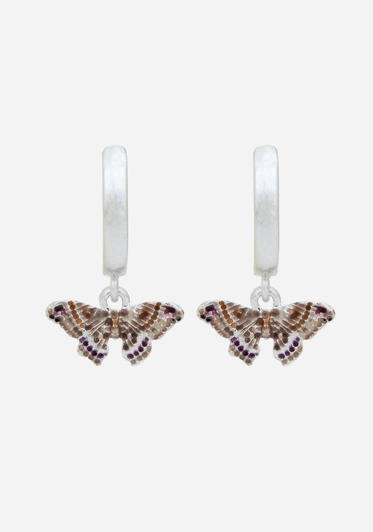 Cyrus Moth Charm Hoop Earrings