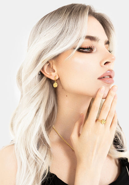 Naja Snake Charm Hoop Earrings