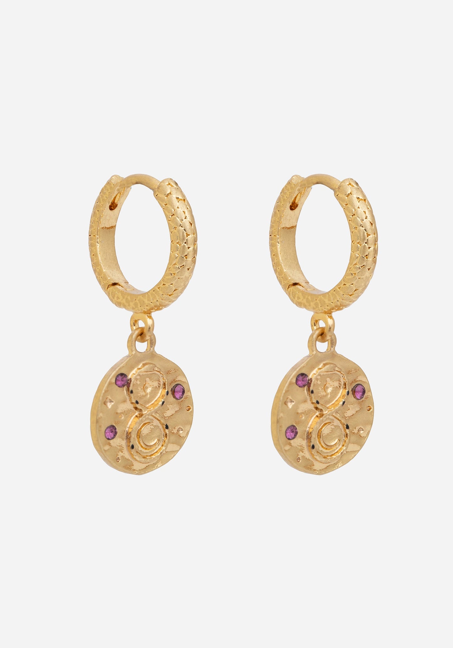 Naja Snake Charm Hoop Earrings