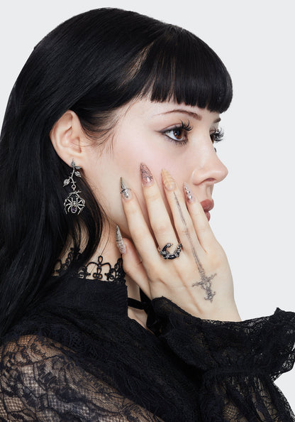 Rosethorn Widow Drop Earrings