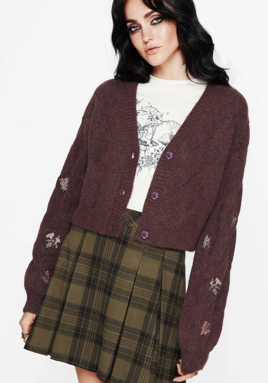 Maya Tile Embroidered Knit Cardigan
