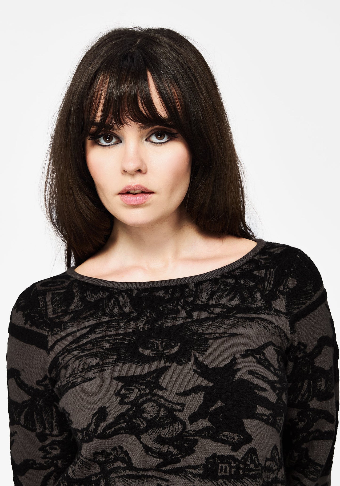 Diabolical Raised Jacquard Knit Jumper