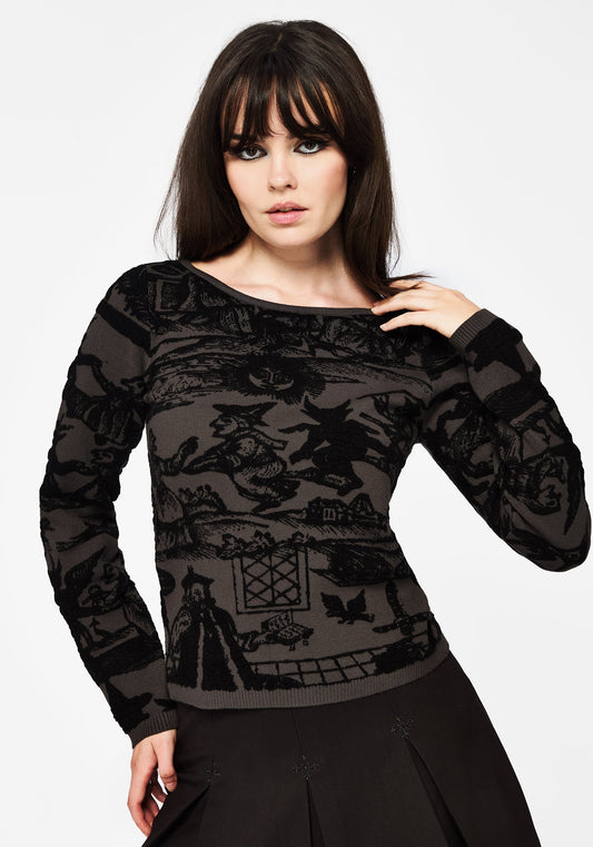 Diabolical Raised Jacquard Knit Jumper