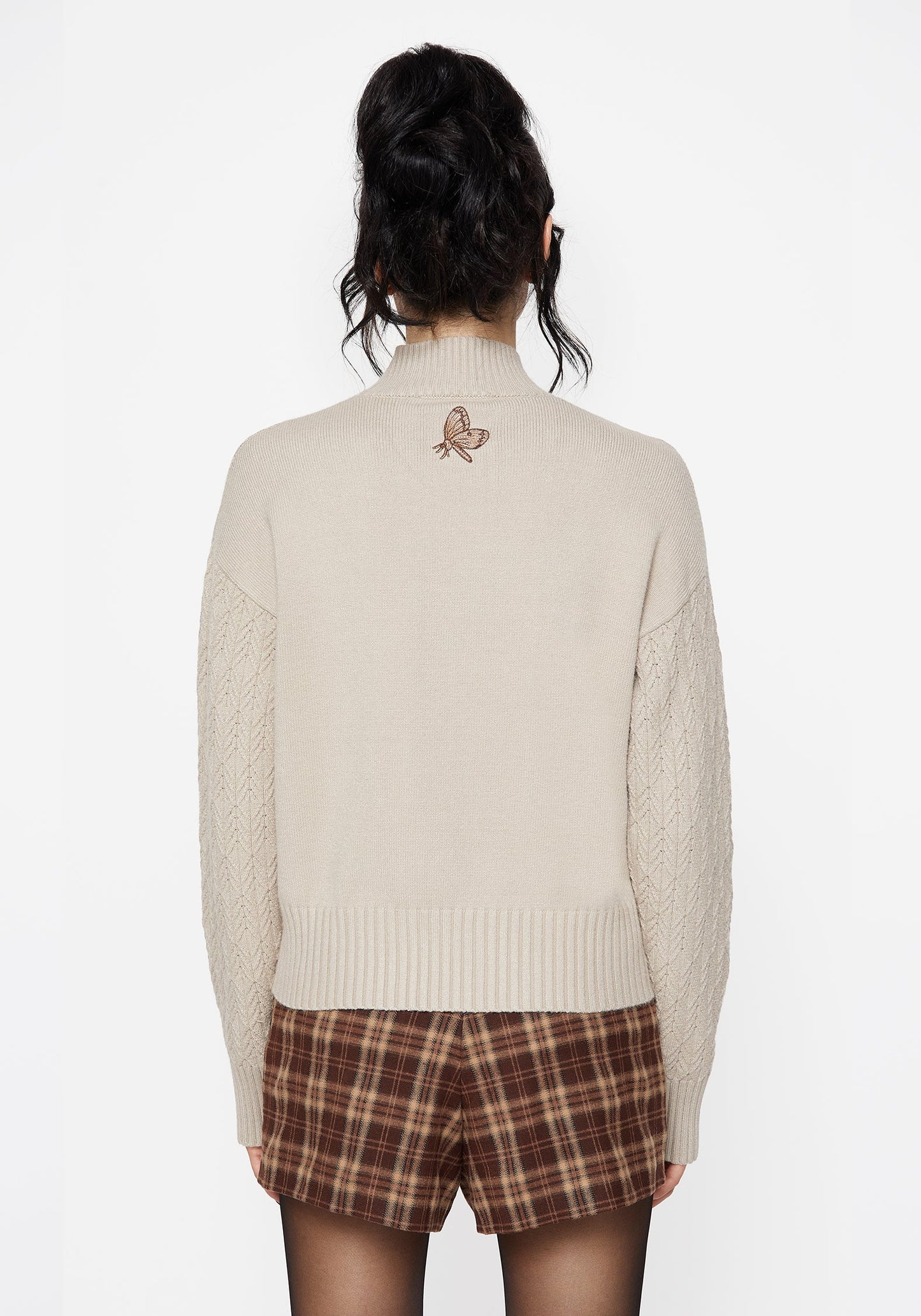Enya Acorn Embroidered Cable Knit Jumper