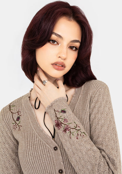 Tantra Floral Beetle Embroidered Cardigan