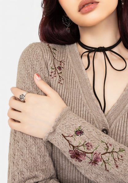 Tantra Floral Beetle Embroidered Cardigan