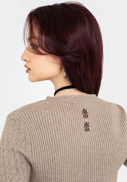 Tantra Floral Beetle Embroidered Cardigan