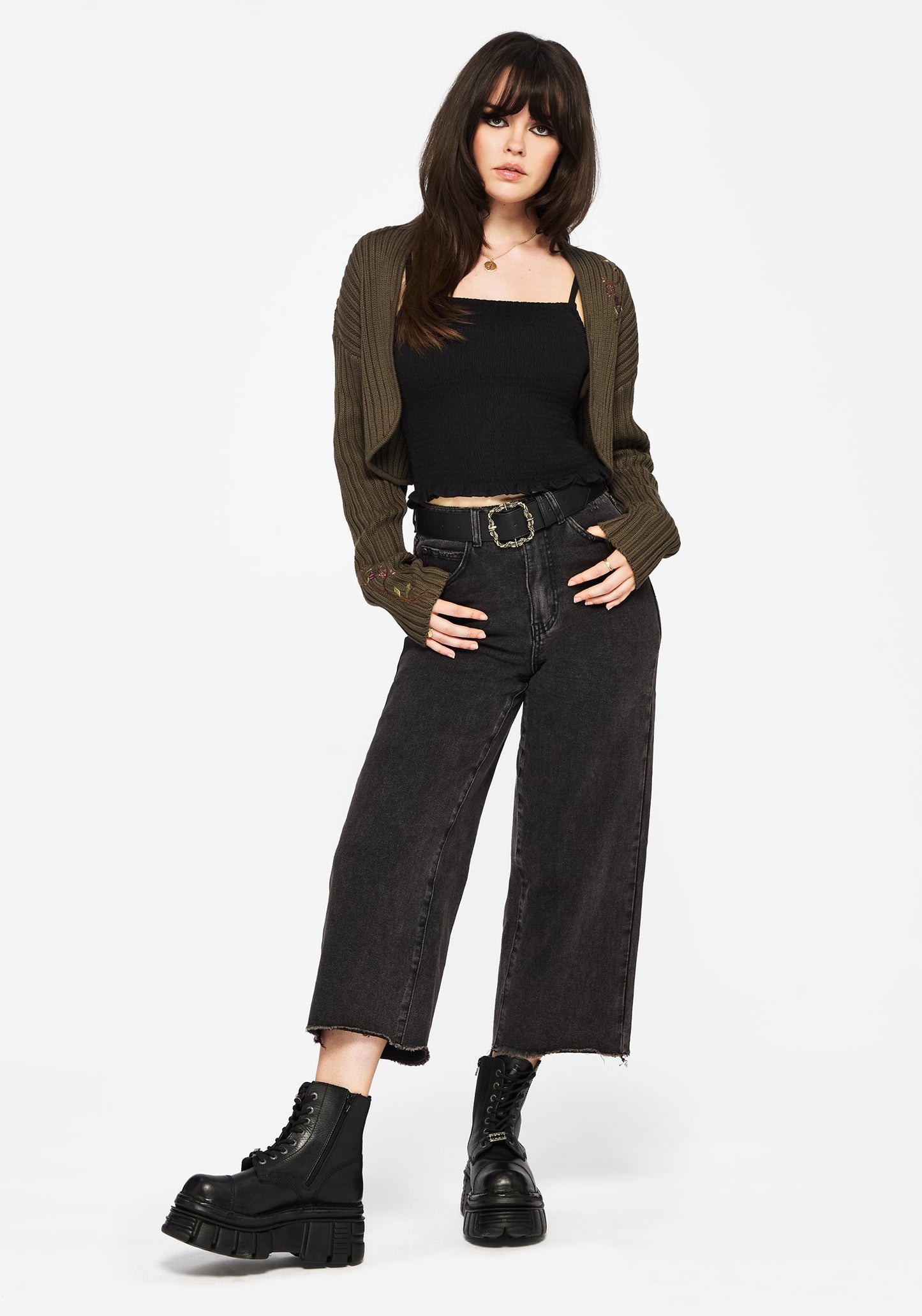 Ergot Cotton Floral Embroidered Bolero