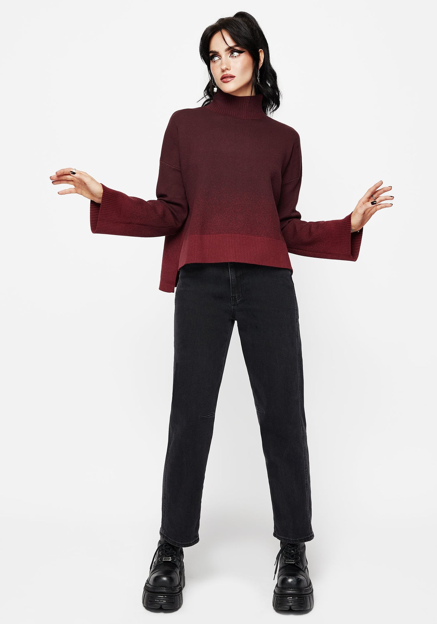 Nightjar Ombre Knit Jumper - Red