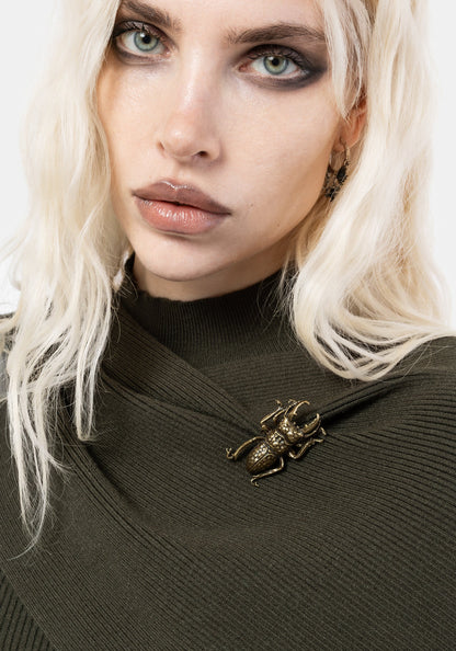 Symphony Scarf Cape Flare Knit Top