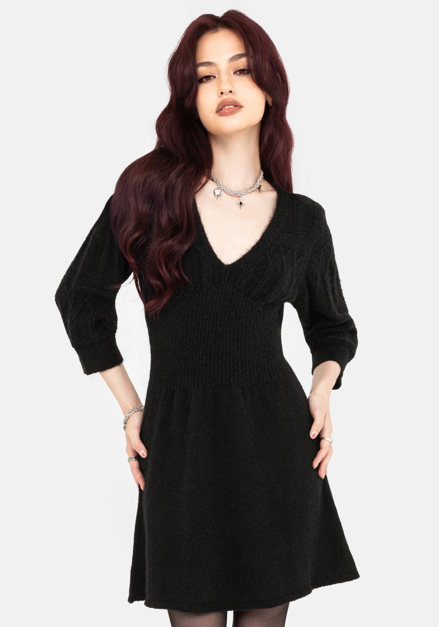 Ritual Gothic Architecture Cable Knit Mini Dress