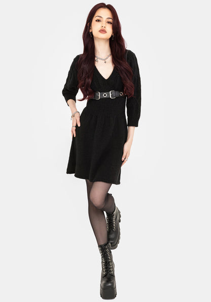 Ritual Gothic Architecture Cable Knit Mini Dress