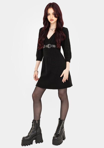 Ritual Gothic Architecture Cable Knit Mini Dress