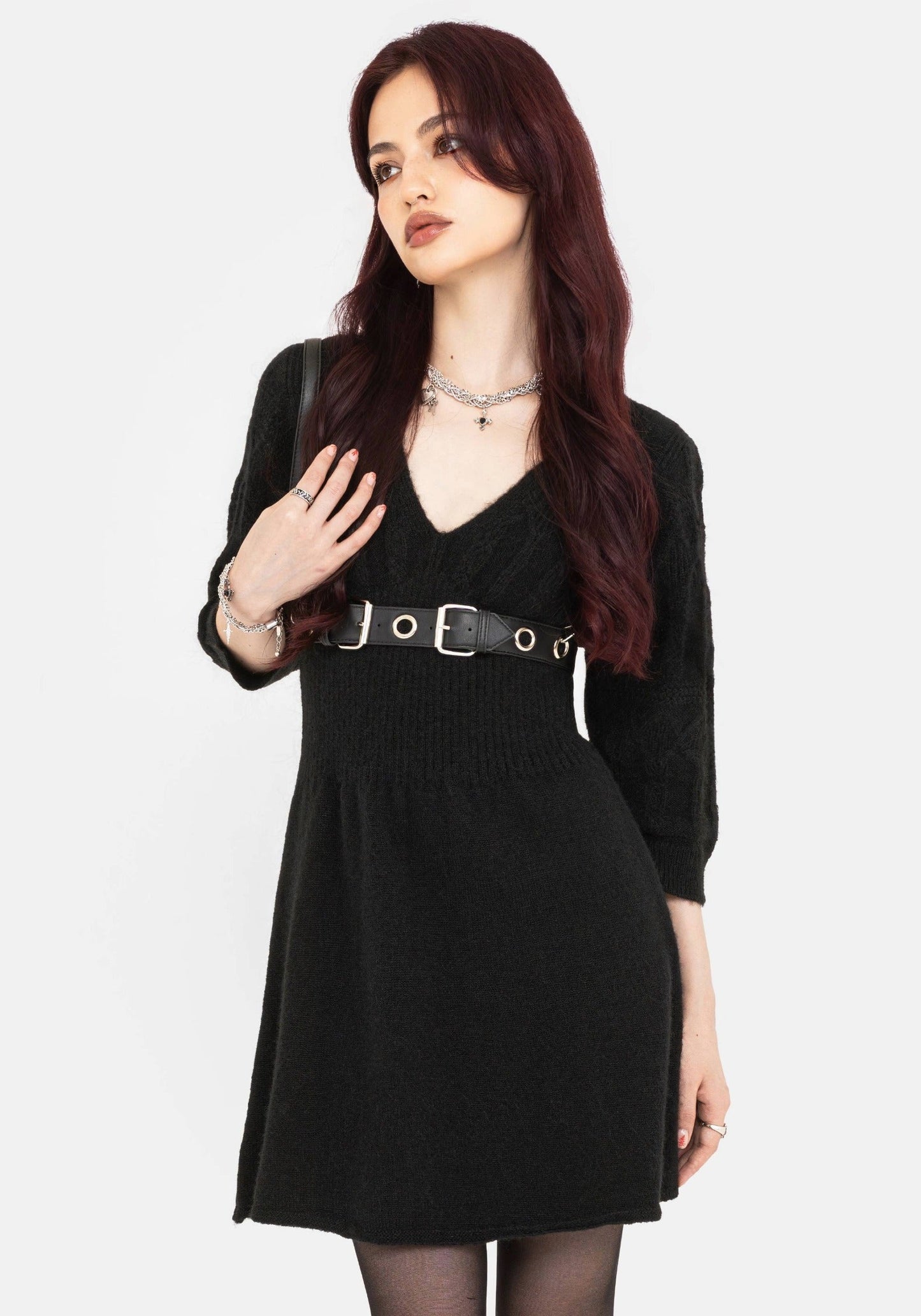 Ritual Gothic Architecture Cable Knit Mini Dress