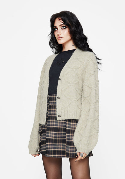 Artha Fluffy Cable Knit Cardigan