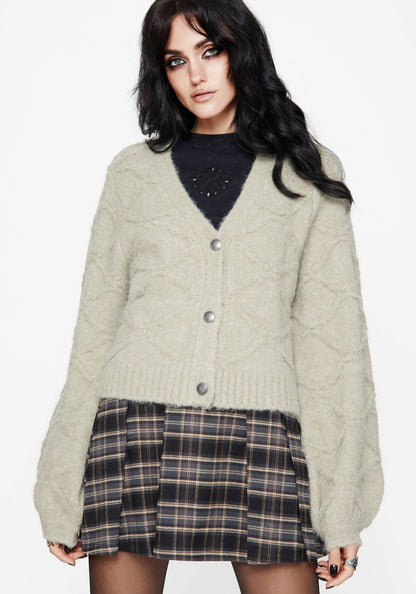 Artha Fluffy Cable Knit Cardigan