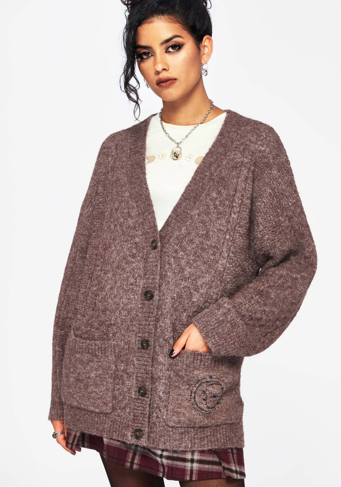 Madeline Embroidered Pointelle Knit Cardigan