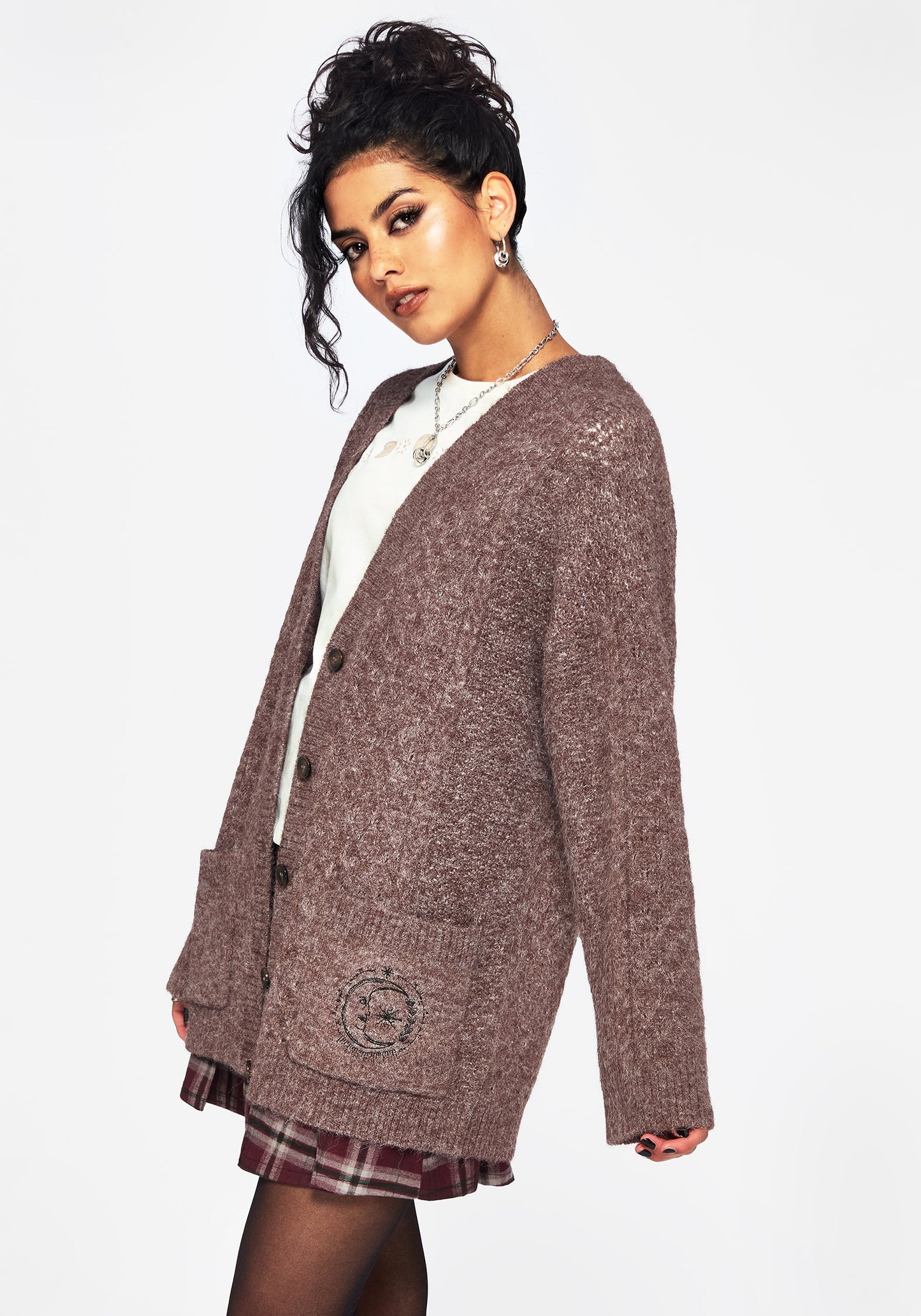Madeline Embroidered Pointelle Knit Cardigan
