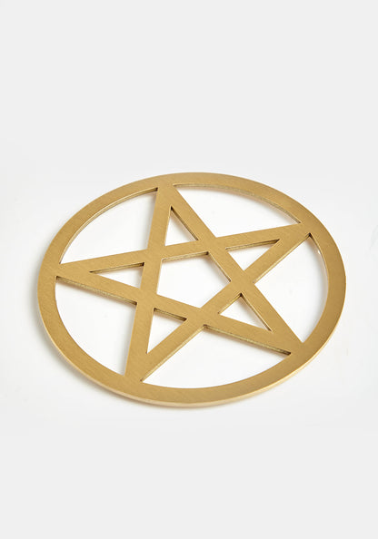 PENTAGRAM BRASS COASTER