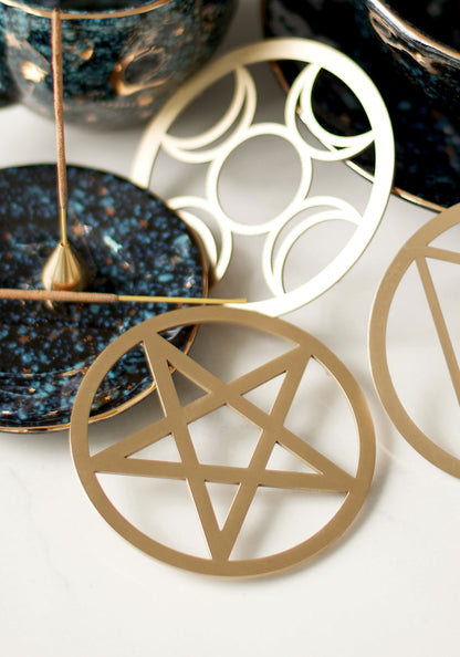 PENTAGRAM BRASS COASTER
