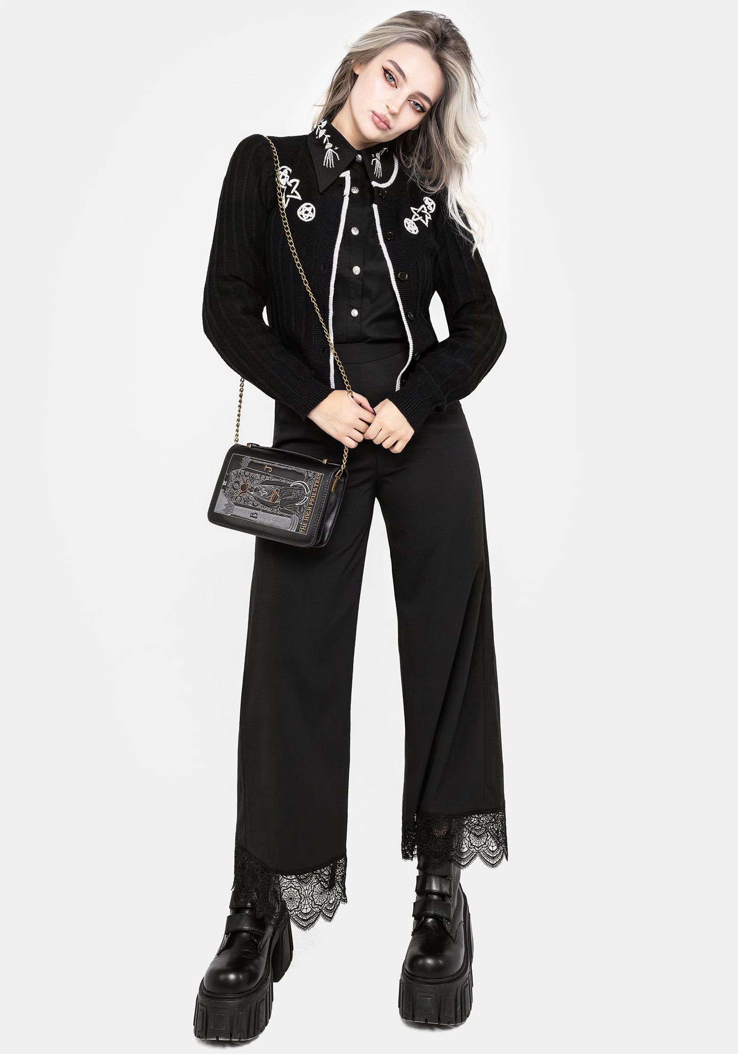 Pentagram Embroidered Cardigan