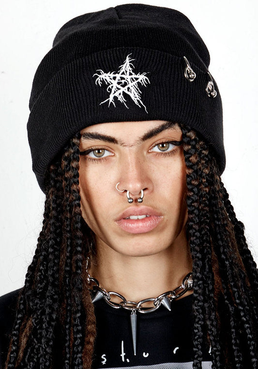 Pentagram Beanie Black