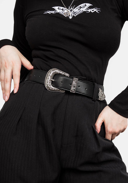 QUEN DEBOSSED JEANS BELT