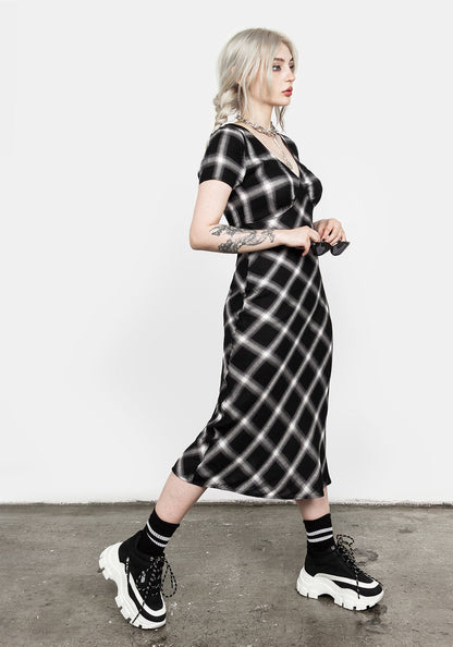 SINGLES BIAS CUT MIDI DRESS